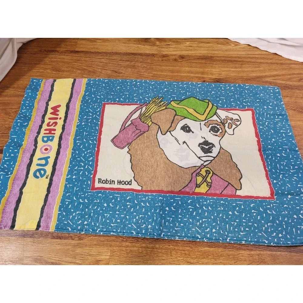 Vintage 1996 PBS Wish Bone Standard Pillowcase Robin Hood